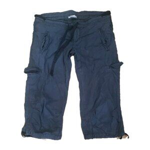 James Perse Pants Cargo Crop Rumpled Cotton Womens  Dark Gray 26